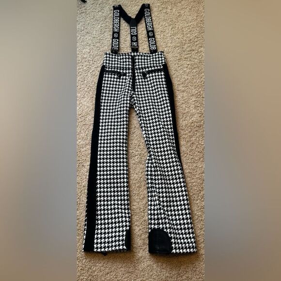 GOLDBERGH WOMEN'S HIGH END LILY SALOPETTE SKI PANTS BIB WHITE BLACK US 8 - Picture 7 of 8